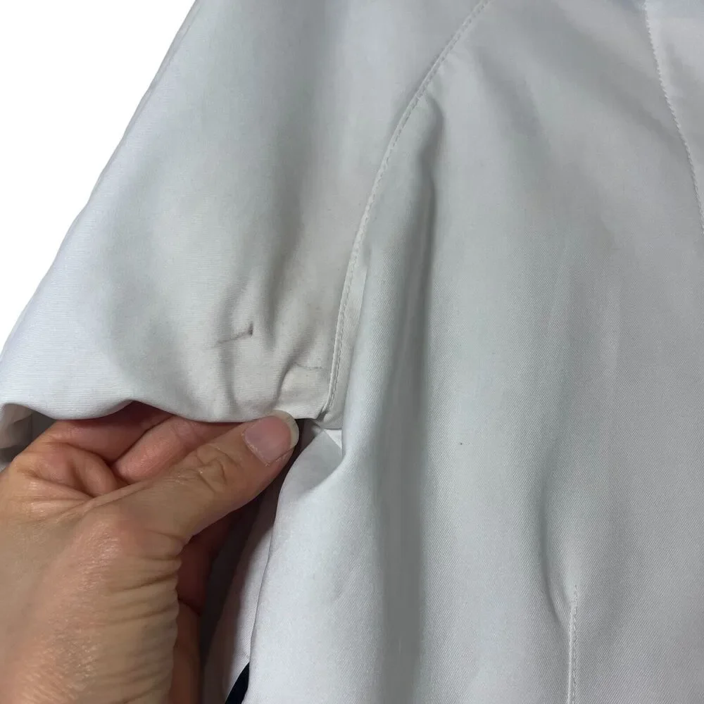 Nike White with Black Trim S (4-6) Jacket Full Zip Pockets - Picture 6 of 9